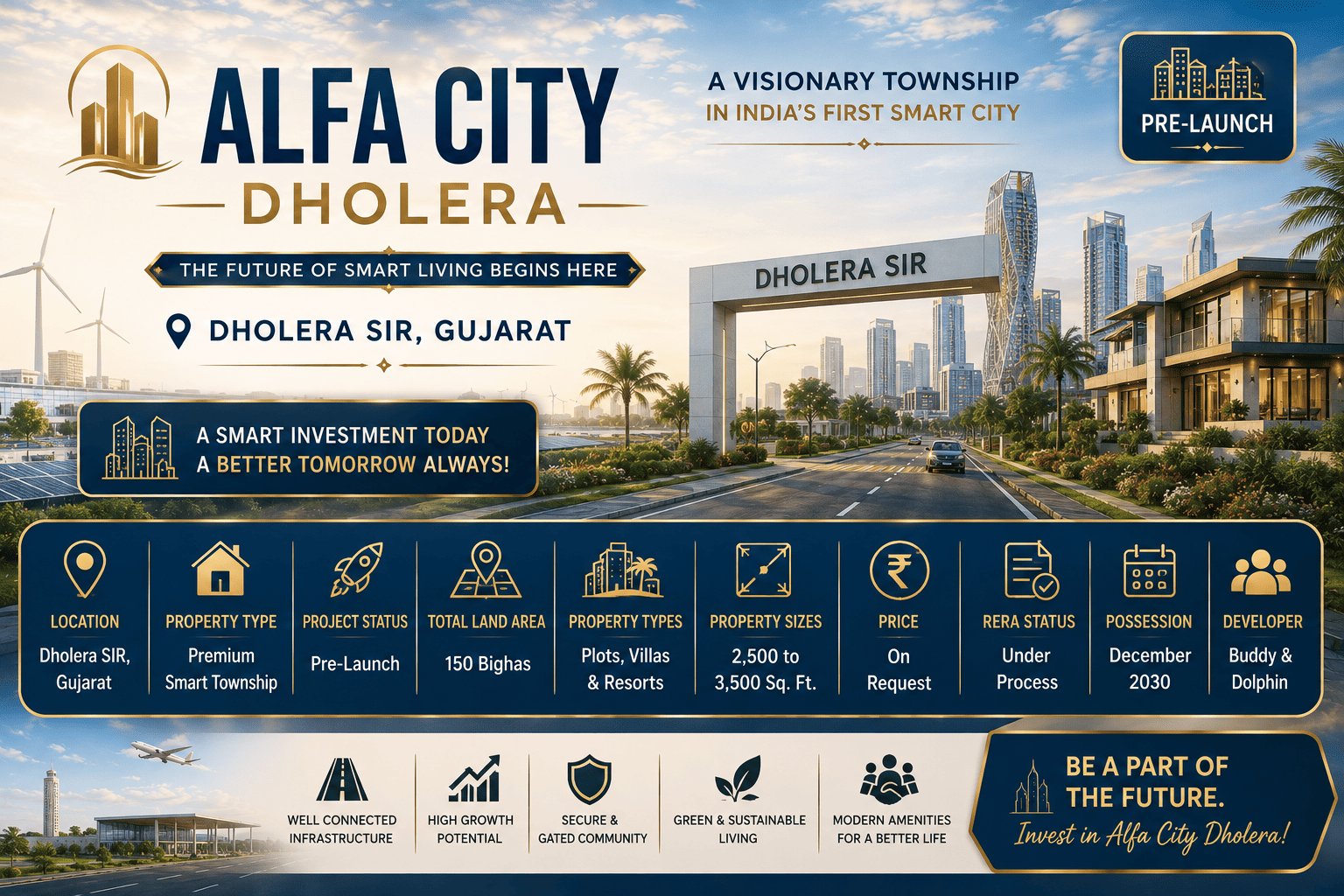 Alfa City Dholera - Premium Smart Township on Dholera–Bhavnagar Highway